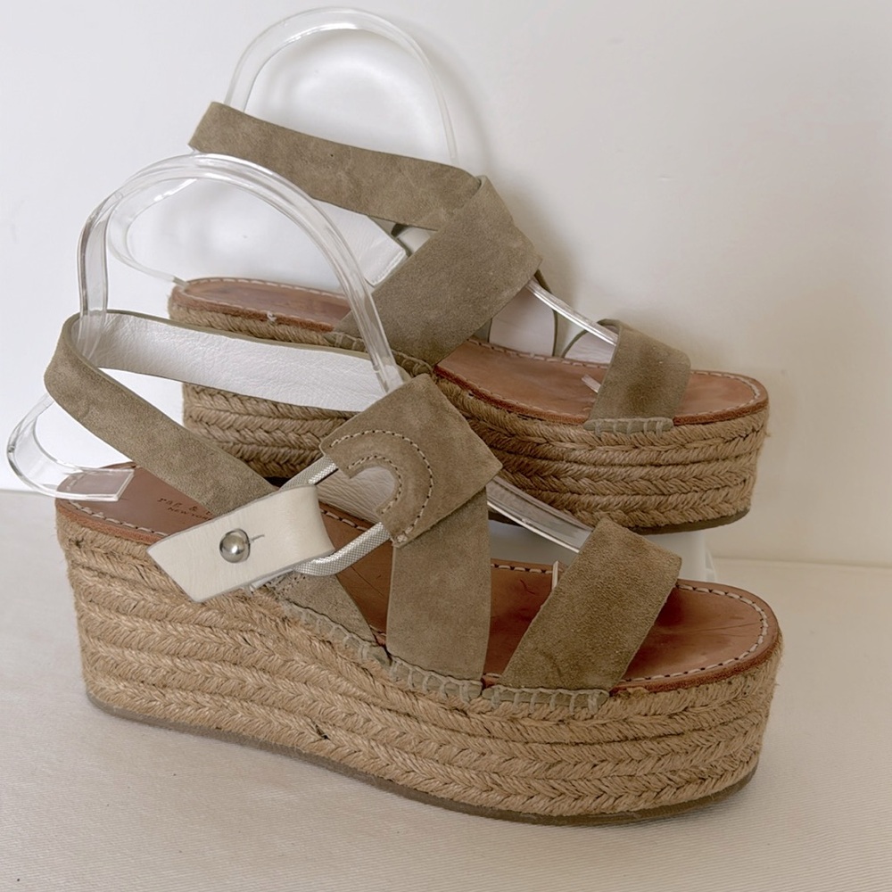 Rag & Bone August Suede And Leather Espadrille Sa… - image 1